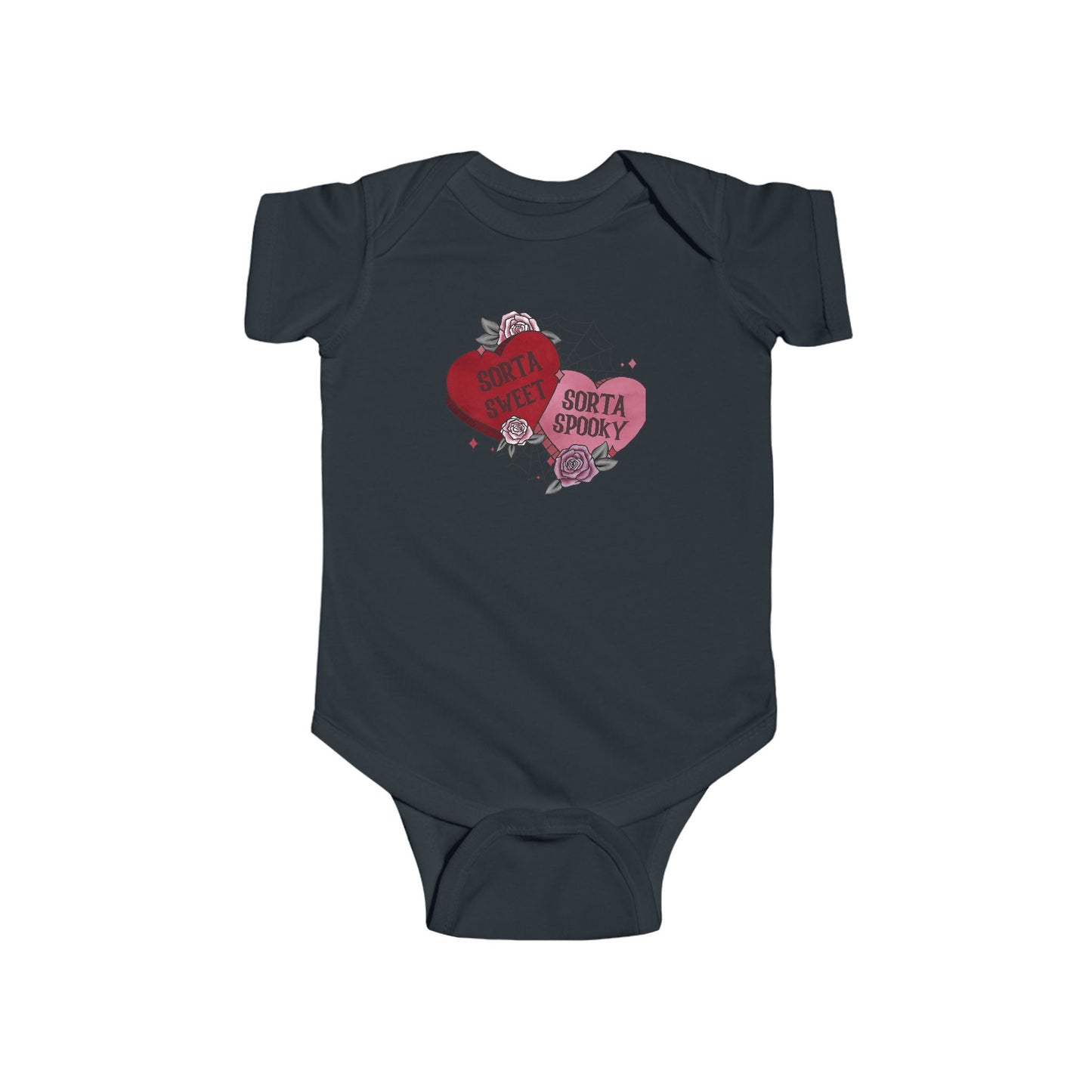 Sorta Sweet Sorta Spooky Valentines Day Baby Onesie