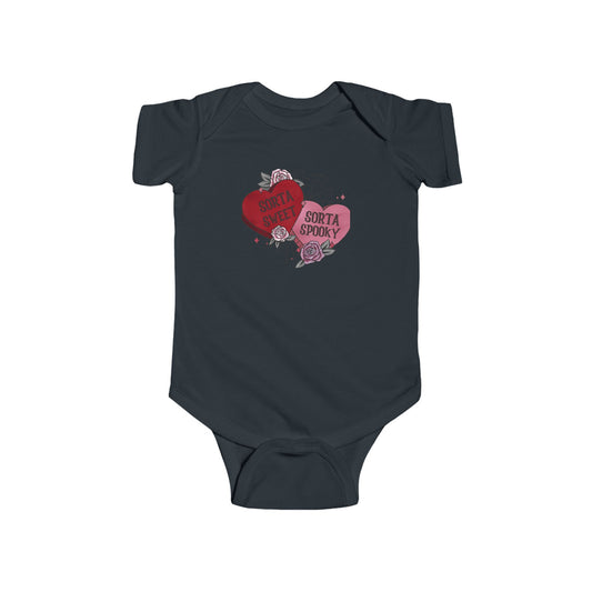 Sorta Sweet Sorta Spooky Valentines Day Baby Onesie