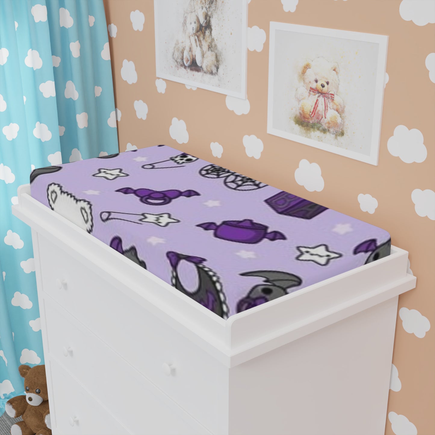 Goth Purple Baby Changing Pad Cover