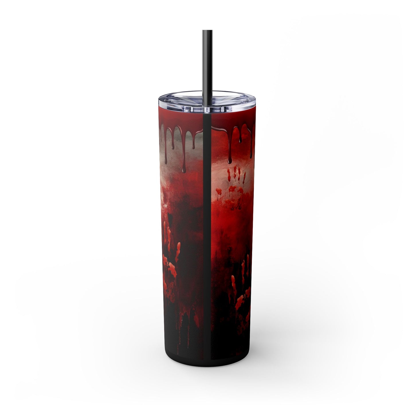 Spooky Vibes Blood Drip Tumbler 20oz Skinny Cup, Insulated Straw Cup