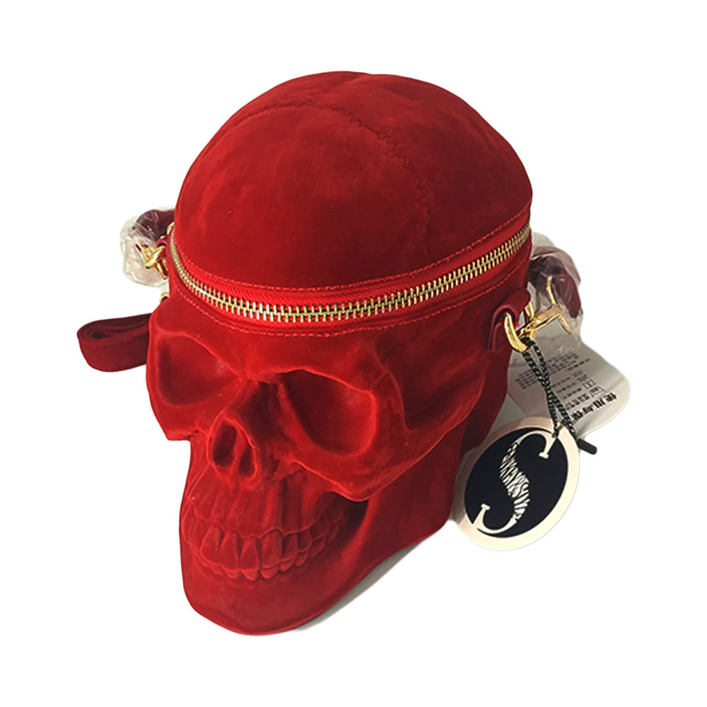 Gothic Velvet Skull Purse