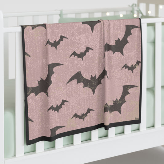 Goth Pink Bat Baby Swaddle Blanket