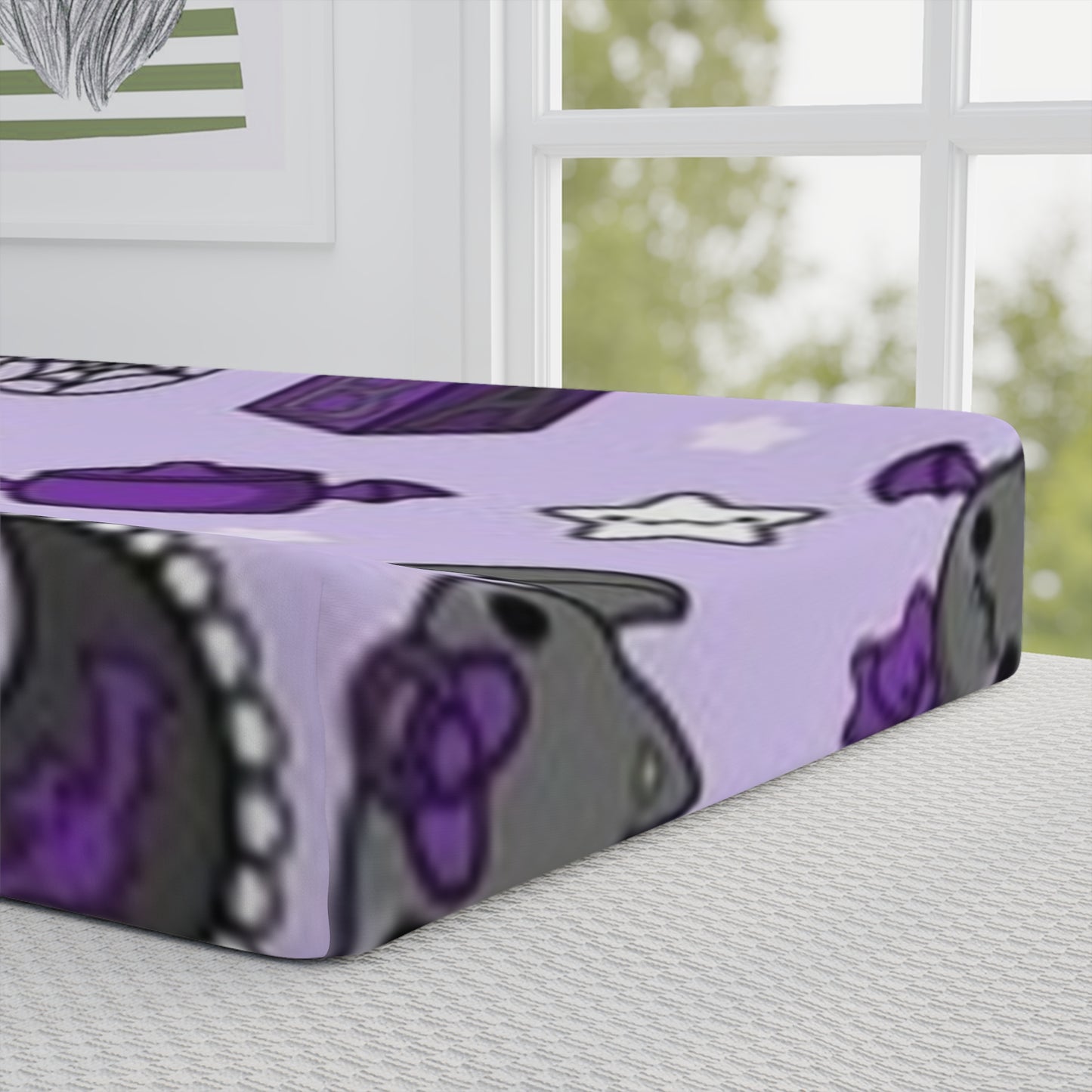 Goth Purple Baby Changing Pad Cover