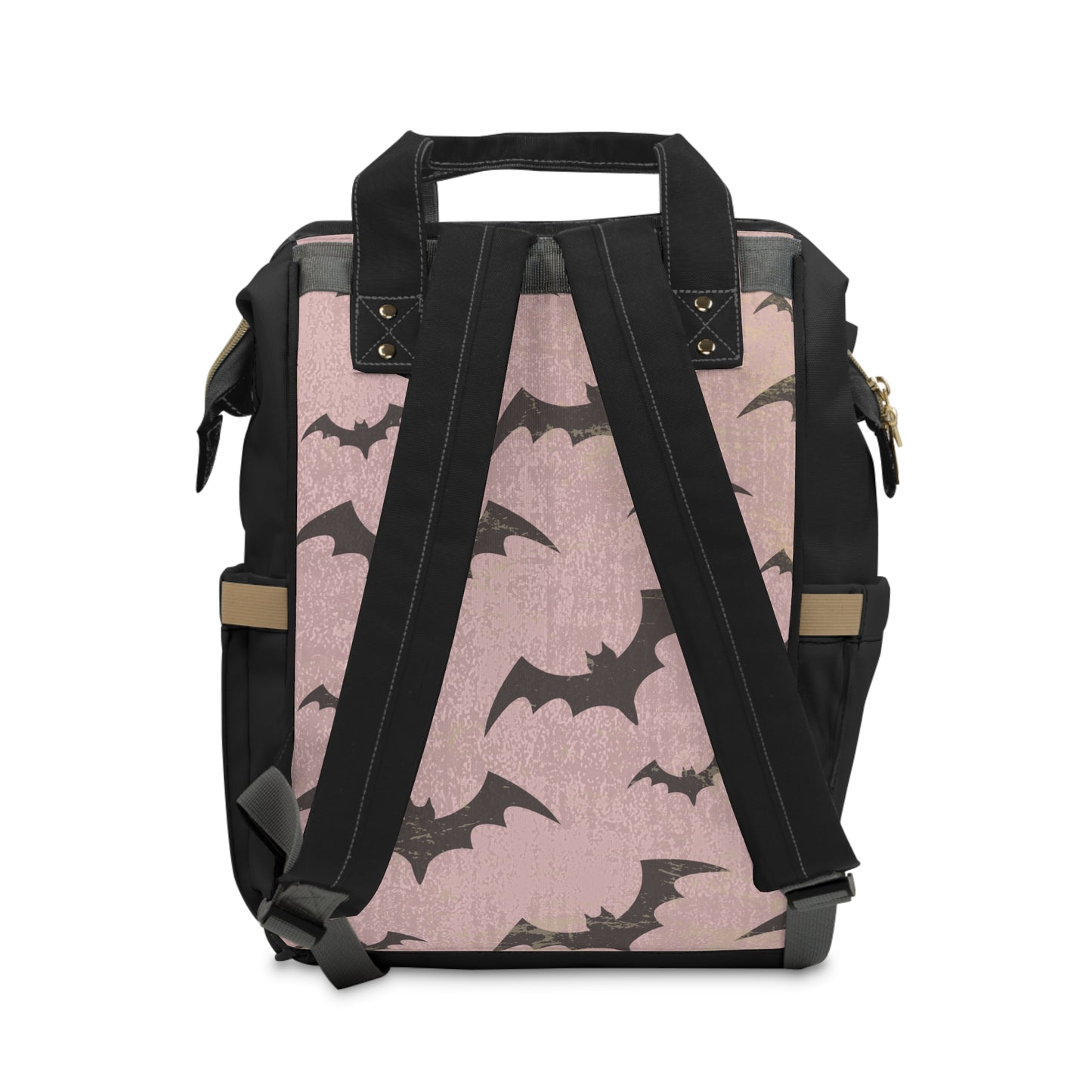 Gothic Baby Pink Bat Multifunctional Diaper Backpack