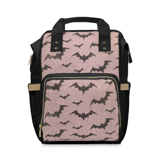 Gothic Baby Pink Bat Multifunctional Diaper Backpack