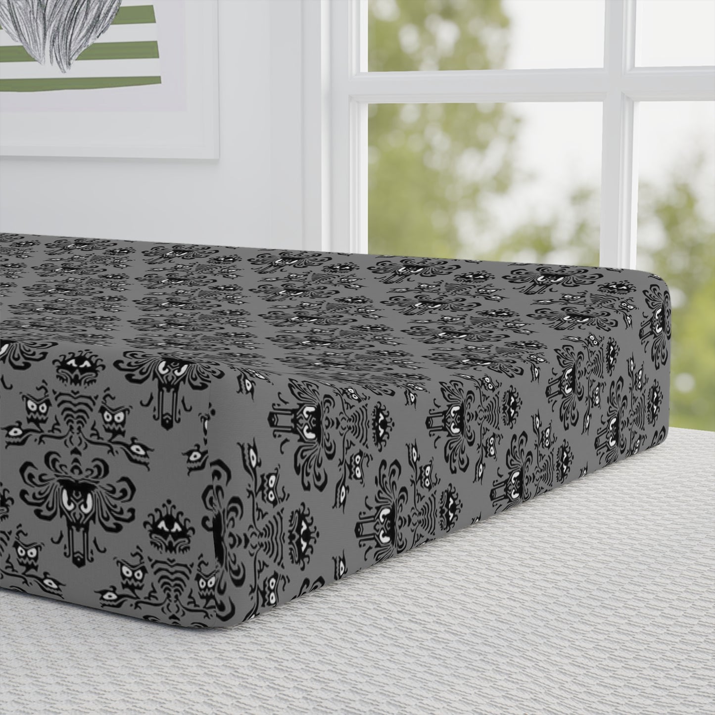 Haunted mansion wallpaper Baby Changing Pad Cover