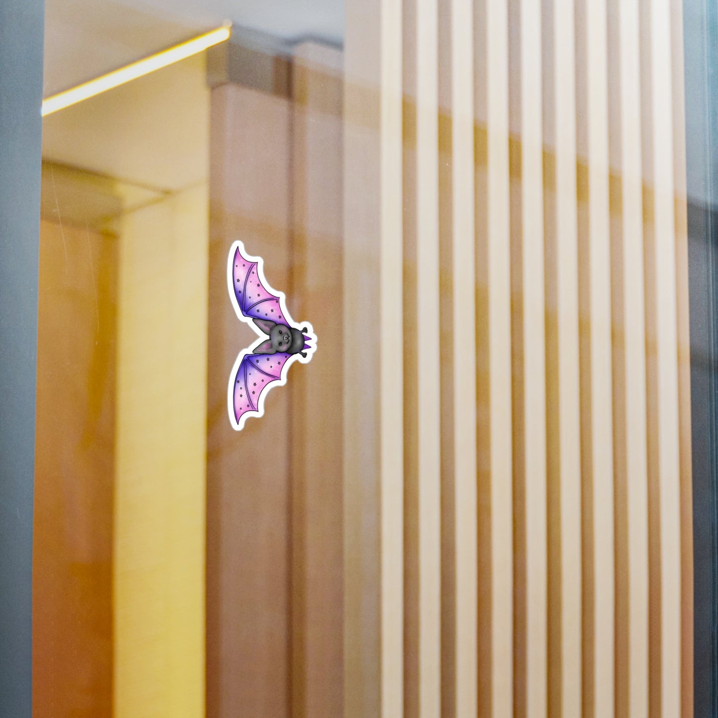 Purple and Pink Bat Sticker