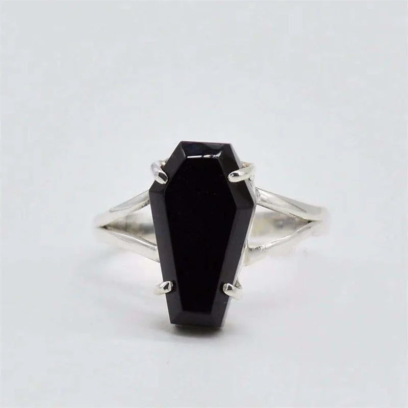 Gothic Black Coffin Ring