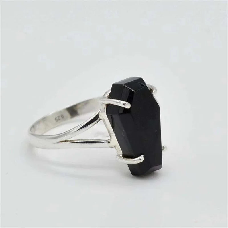 Gothic Black Coffin Ring