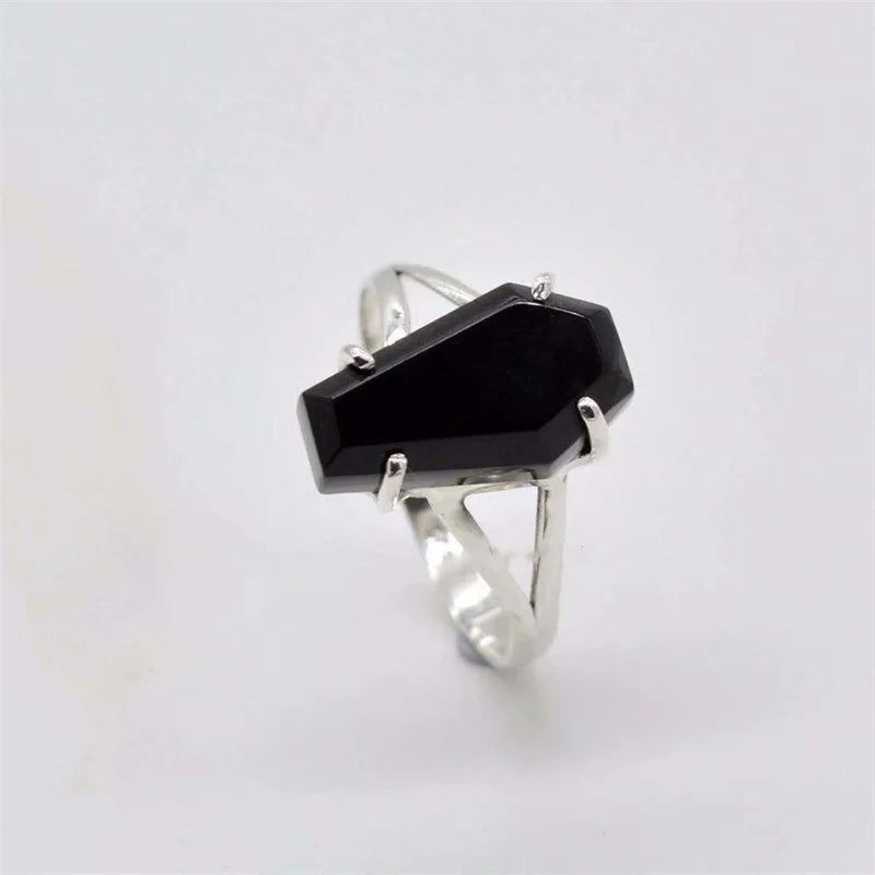 Gothic Black Coffin Ring