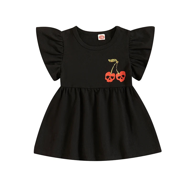 Baby Cherry Skull Embroidery Dresses