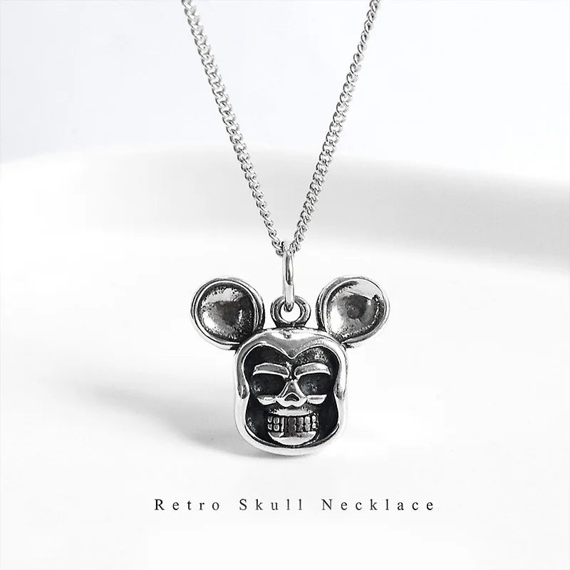 Vintage Mickey Skull Necklace