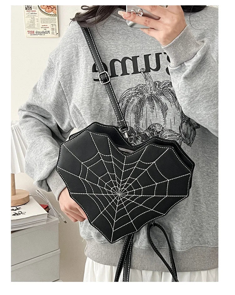 Heart Cobweb Crossbody Bag Handbag Purse