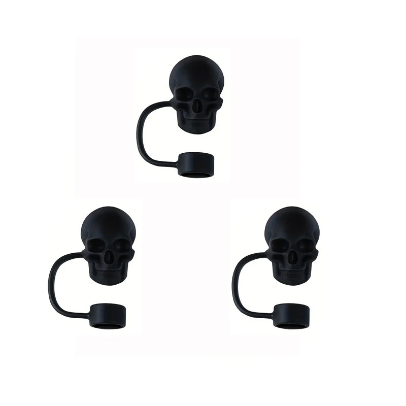 Skull Silicone Straw Covers Cap