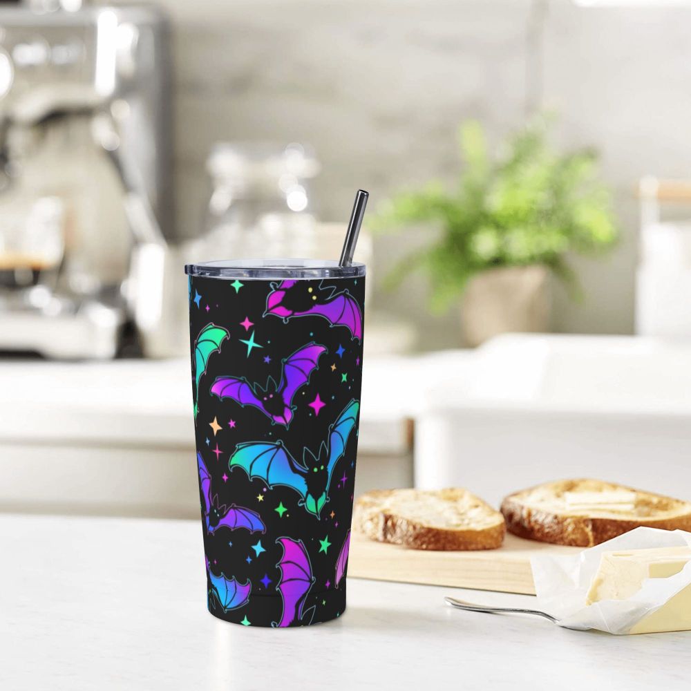 Bats Gothic Insulated Tumbler with Straw