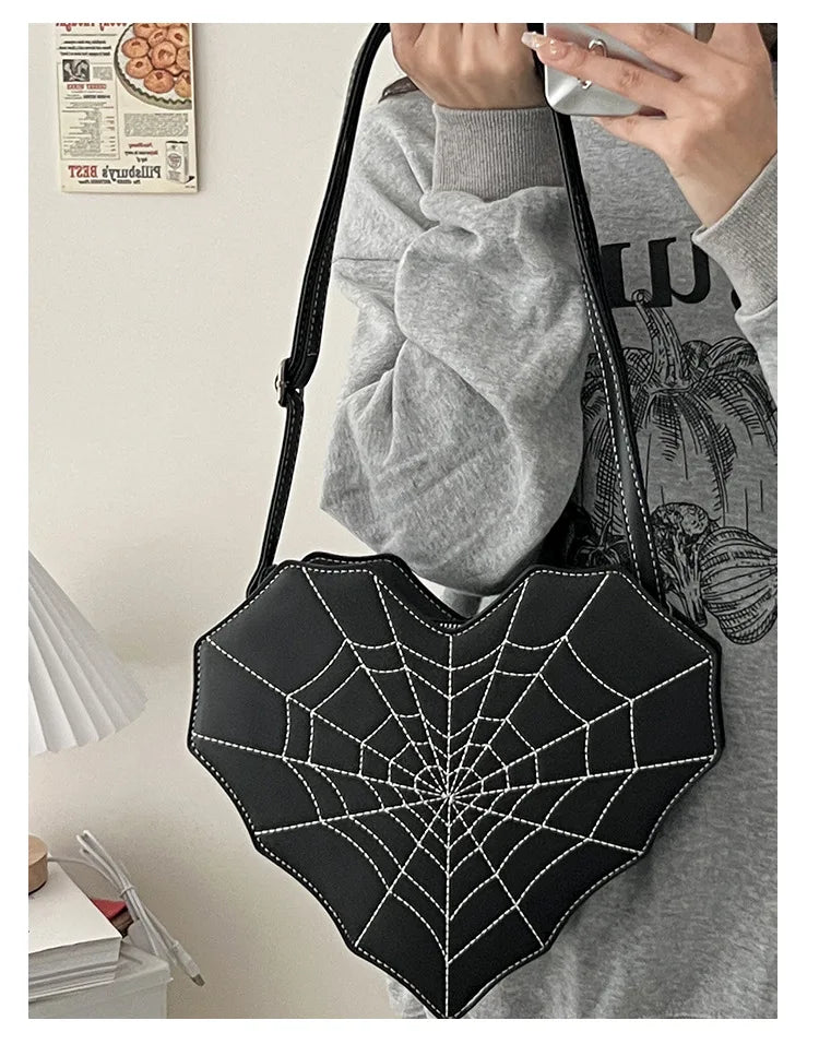 Heart Cobweb Crossbody Bag Handbag Purse