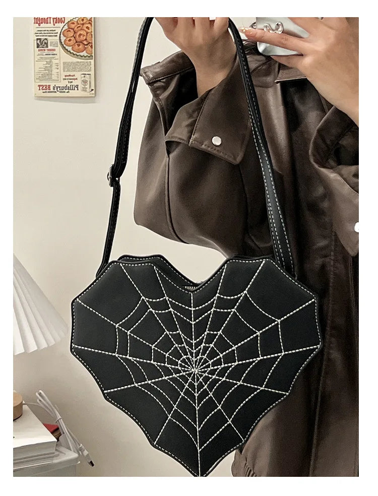 Heart Cobweb Crossbody Bag Handbag Purse