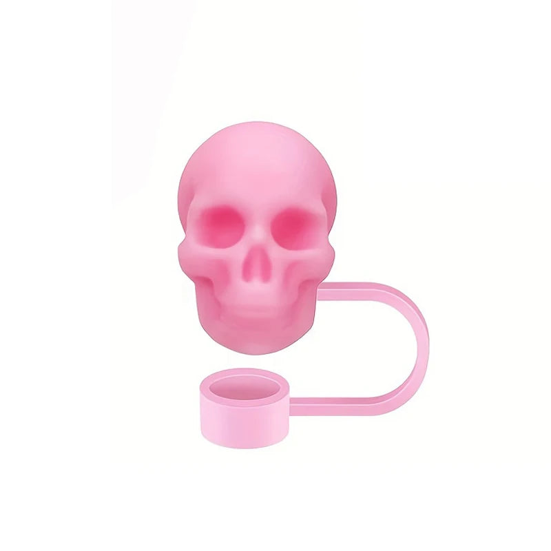 Skull Silicone Straw Covers Cap