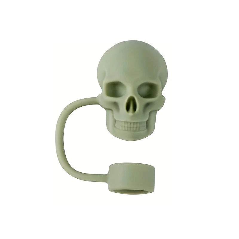 Skull Silicone Straw Covers Cap