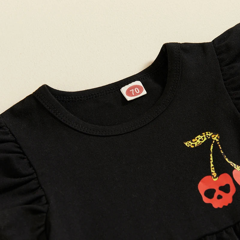 Baby Cherry Skull Embroidery Dresses