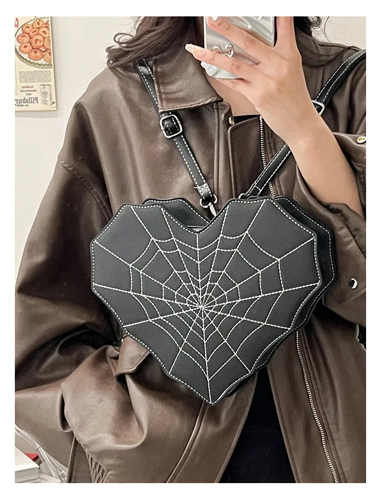 Heart Cobweb Crossbody Bag Handbag Purse