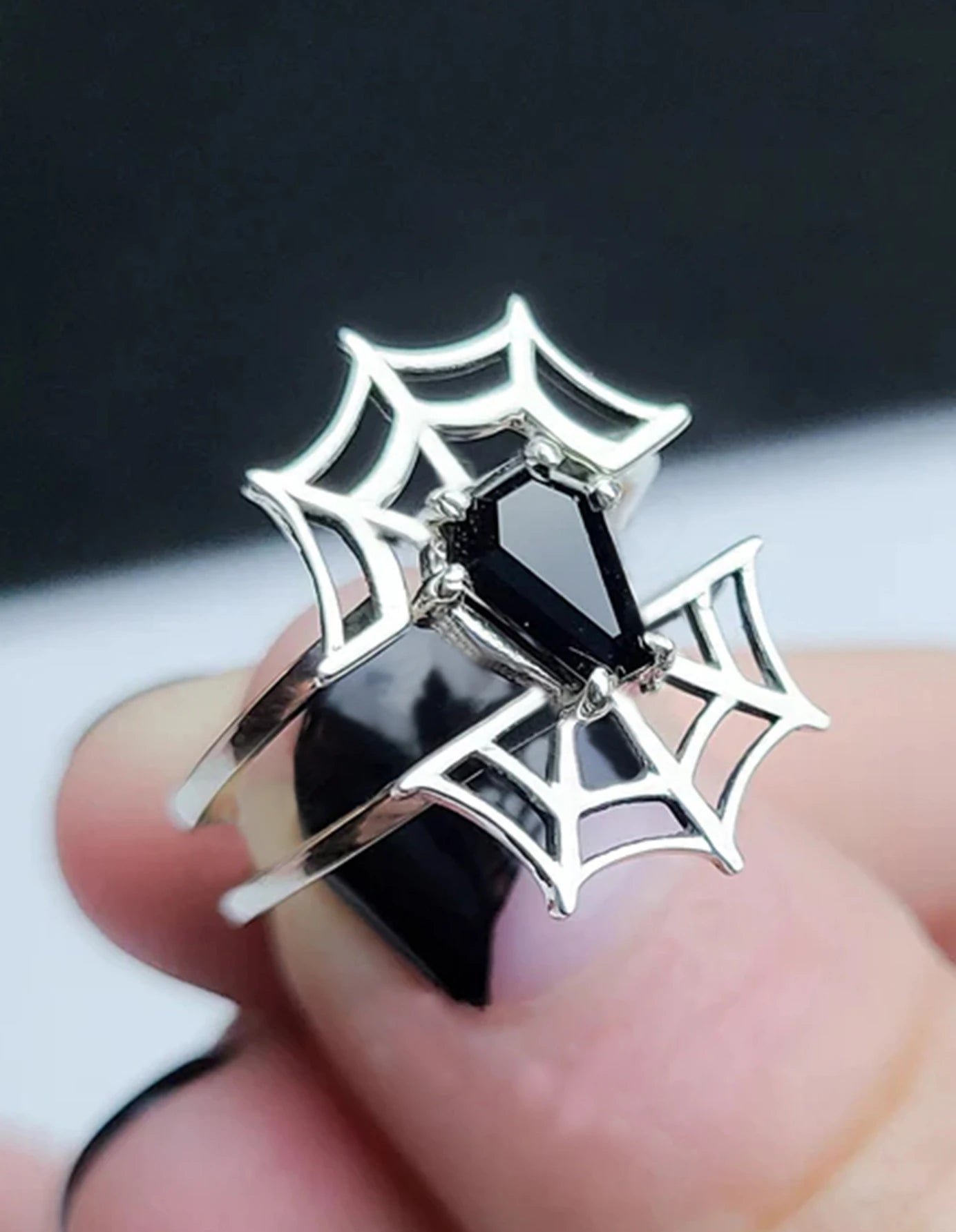 Gothic Black Coffin Ring