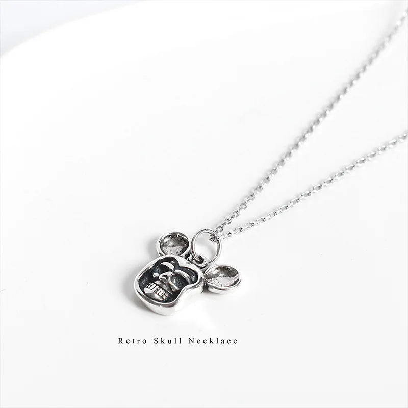 Vintage Mickey Skull Necklace