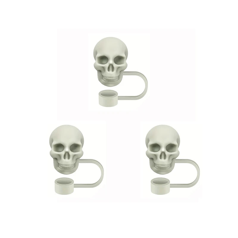 Skull Silicone Straw Covers Cap