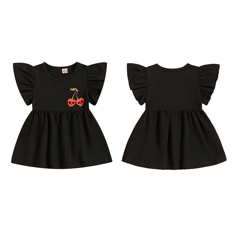 Baby Cherry Skull Embroidery Dresses