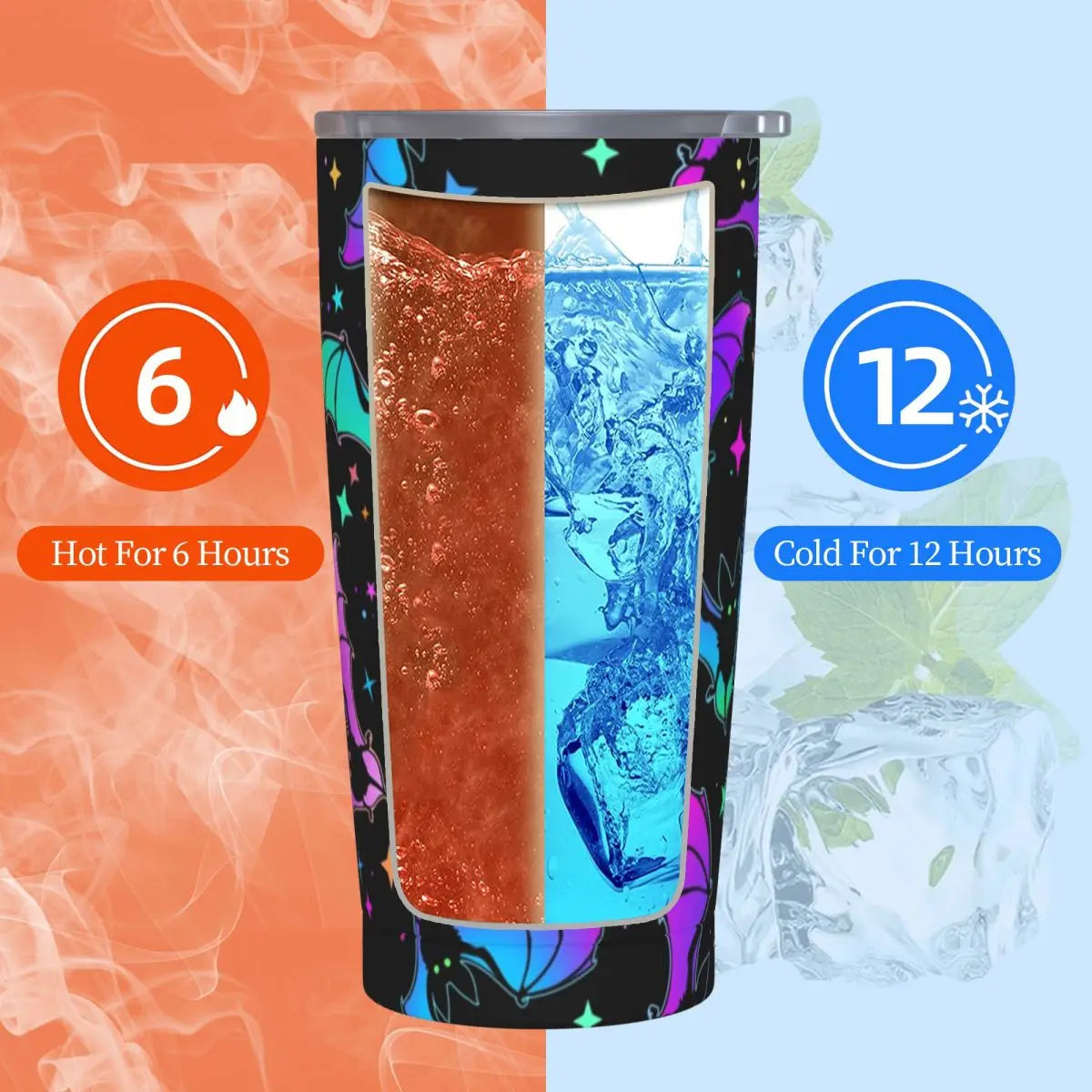 Bats Gothic Insulated Tumbler with Straw