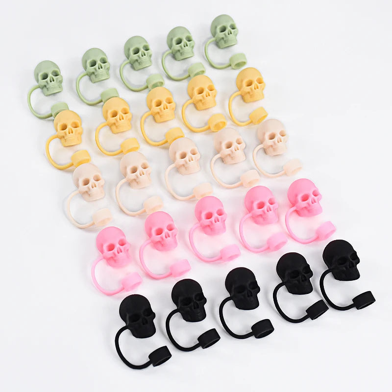 Skull Silicone Straw Covers Cap