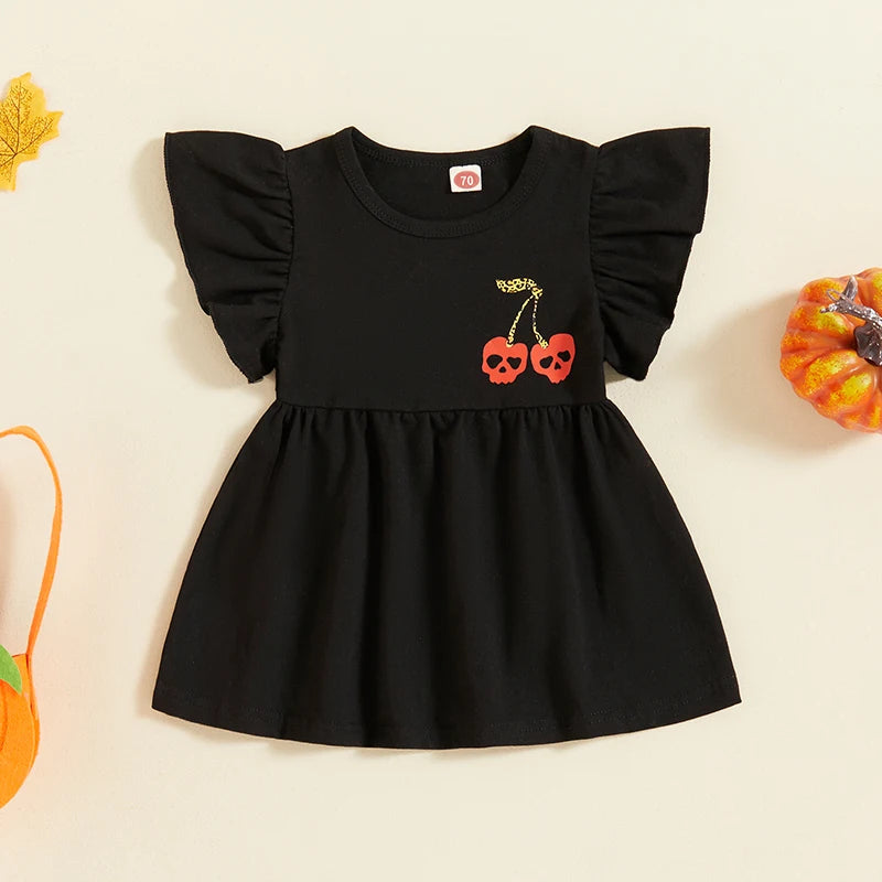 Baby Cherry Skull Embroidery Dresses