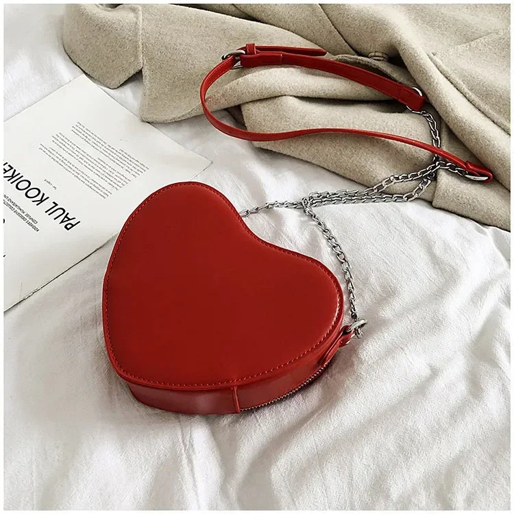 Heart Blade Zipper Chain Crossbody