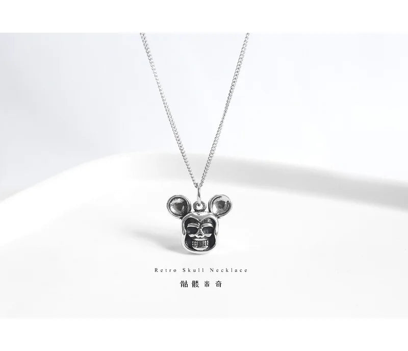 Vintage Mickey Skull Necklace