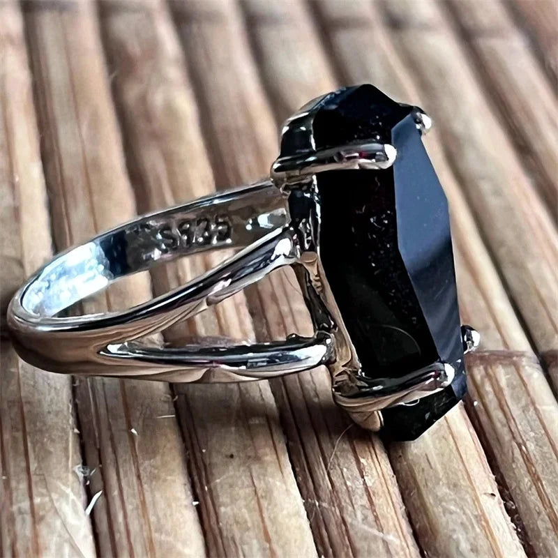 Gothic Black Coffin Ring