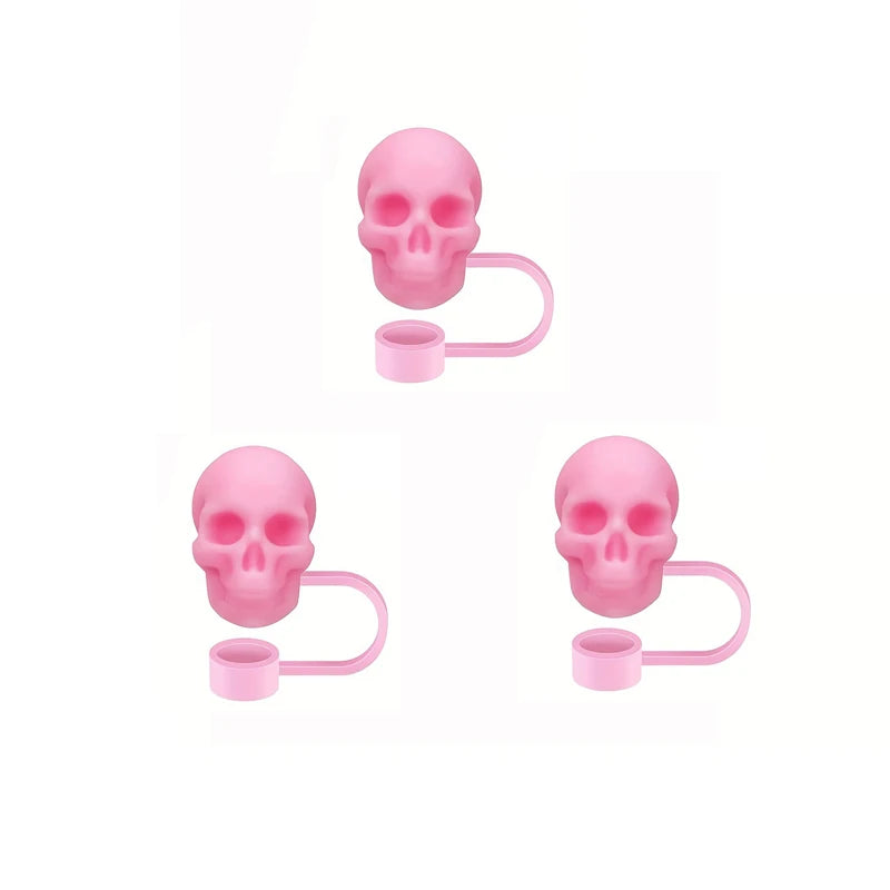 Skull Silicone Straw Covers Cap