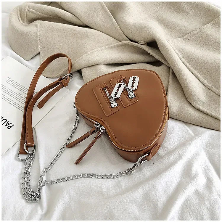 Heart Blade Zipper Chain Crossbody