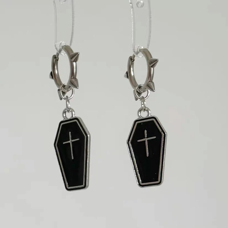 Coffin Cross Earrings