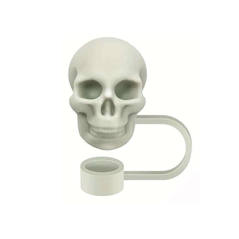 Skull Silicone Straw Covers Cap